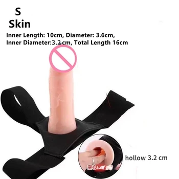Realistic Hollow Dildo Super Stretch Harness Penis Pants For Woman Men Wearable Penis Extension Sleeve Dick Sex Toys For Couples 5