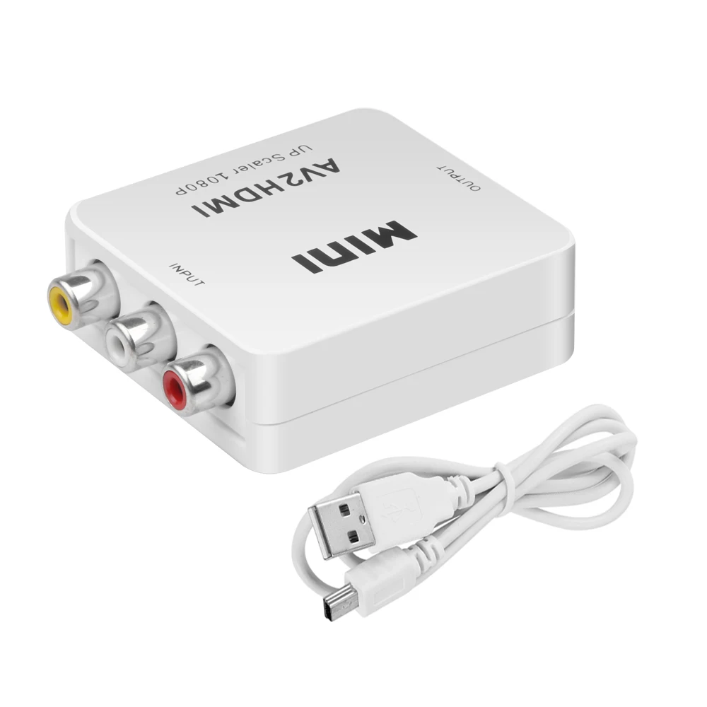 AV RCA CVBS к HDMI-совместимый 1080P видео преобразователь мини AV2HDMI адаптер преобразователь для HDTV проектора телеприставки
