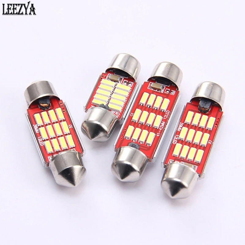 

100X C5W Festoon 31mm 36mm 39mm 41mm LED Bulb Canbus 4014 Car Interior Dome Reading Light License Plate Lamp White No Error 12V