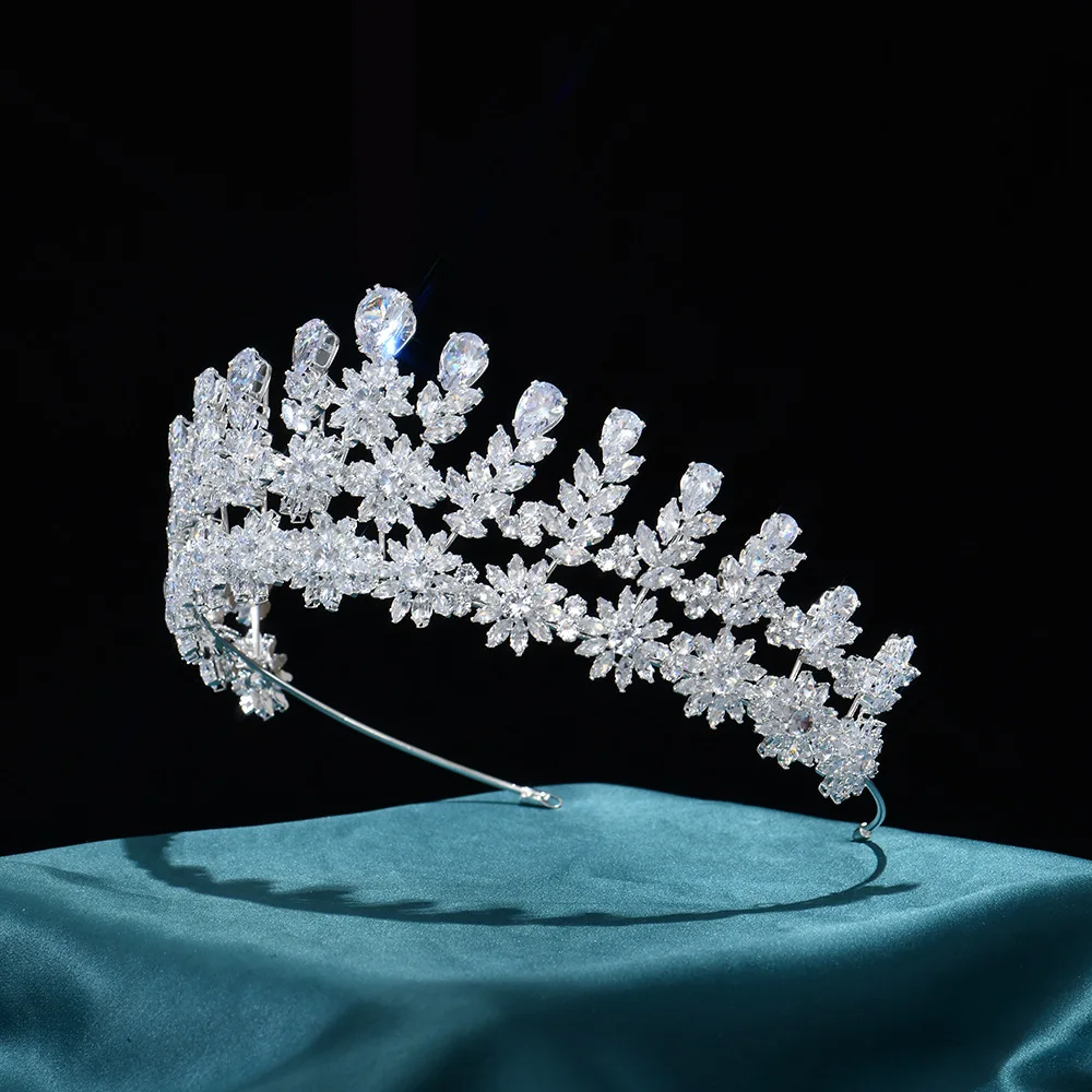 Luxus Braut Diademe Kronen für Hochzeit Kopfschmuck Prinzessin Königin Perle Kronen für Frauen Festzug Braut Haarschmuck Kopf bedeckungen – Detail 10