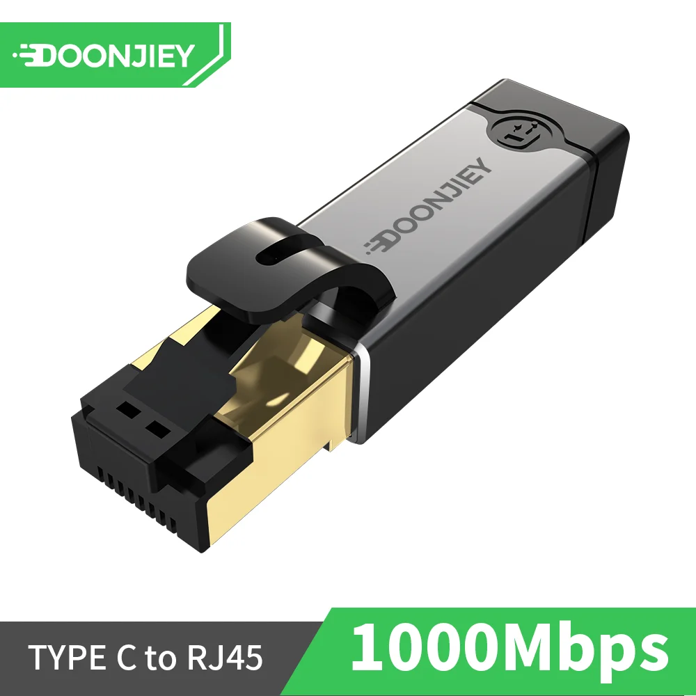 High-Speed USB-C to Ethernet Network Adapter - 1000Mbps RJ45 Connection for Laptops and Smartphones