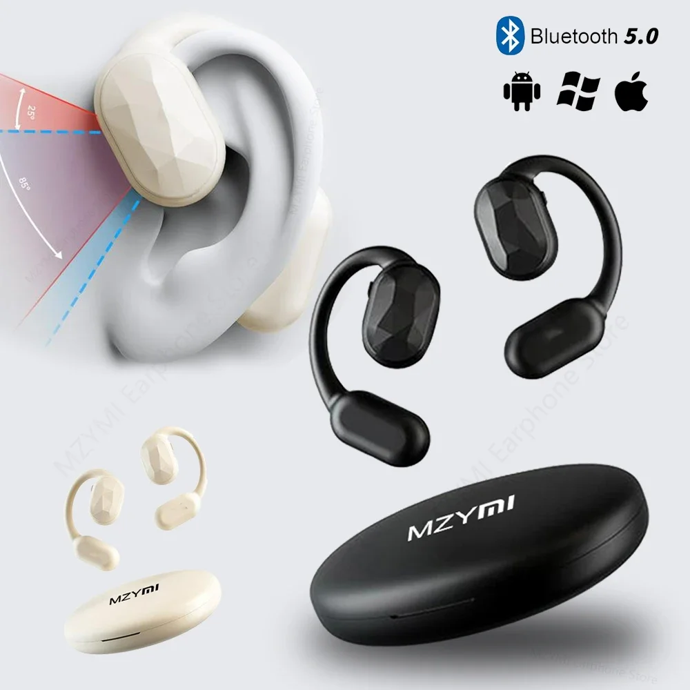 

MZYMI BR7 TWS Earphone Bone Conduction Wireless Bluetooth Ear Hook Sport Running Headphone LED Digital Display Headset With Mic