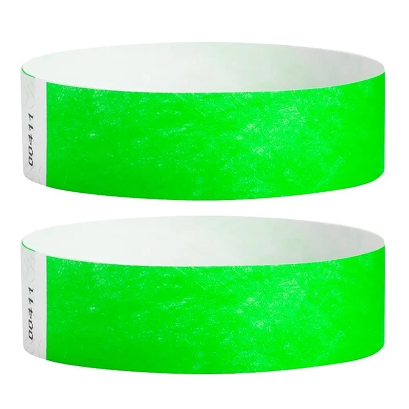 

1000 Pcs Paper Wristbands Neon Event Wristbands Colored Wristbands Waterproof Paper Club Arm Bands (Green)