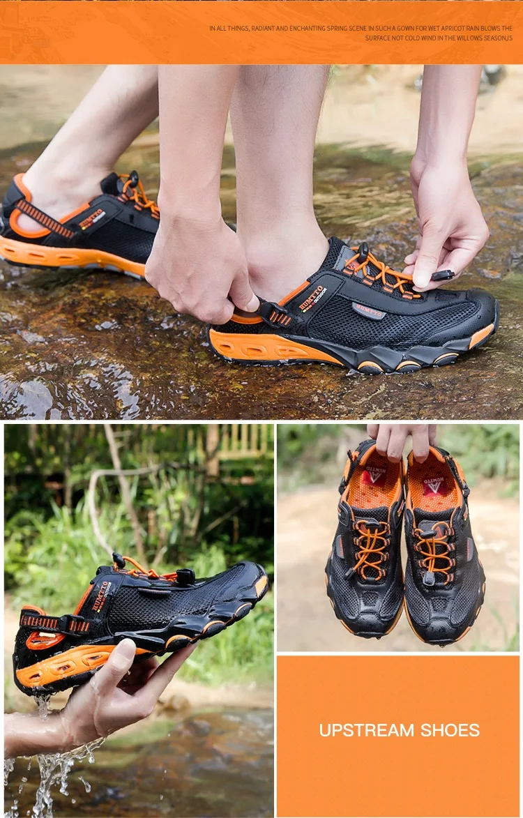 HUMTTO Sommer Waten Wanderschuhe für Männer Outdoor Mann Turnschuhe Atmungsaktiv Schnell Trocknend Sport Trekking Strand Barfuß Herren Schuhe – Detail 11