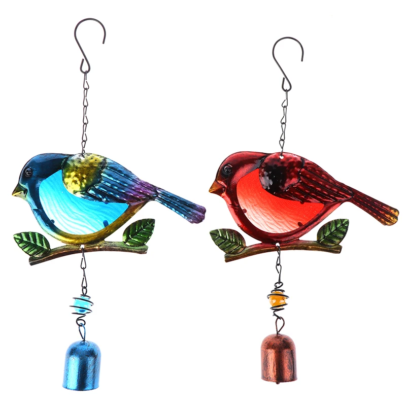 휴대용 금속 유리 장식 바람 종소리, 귀여운 새 바람 종소리