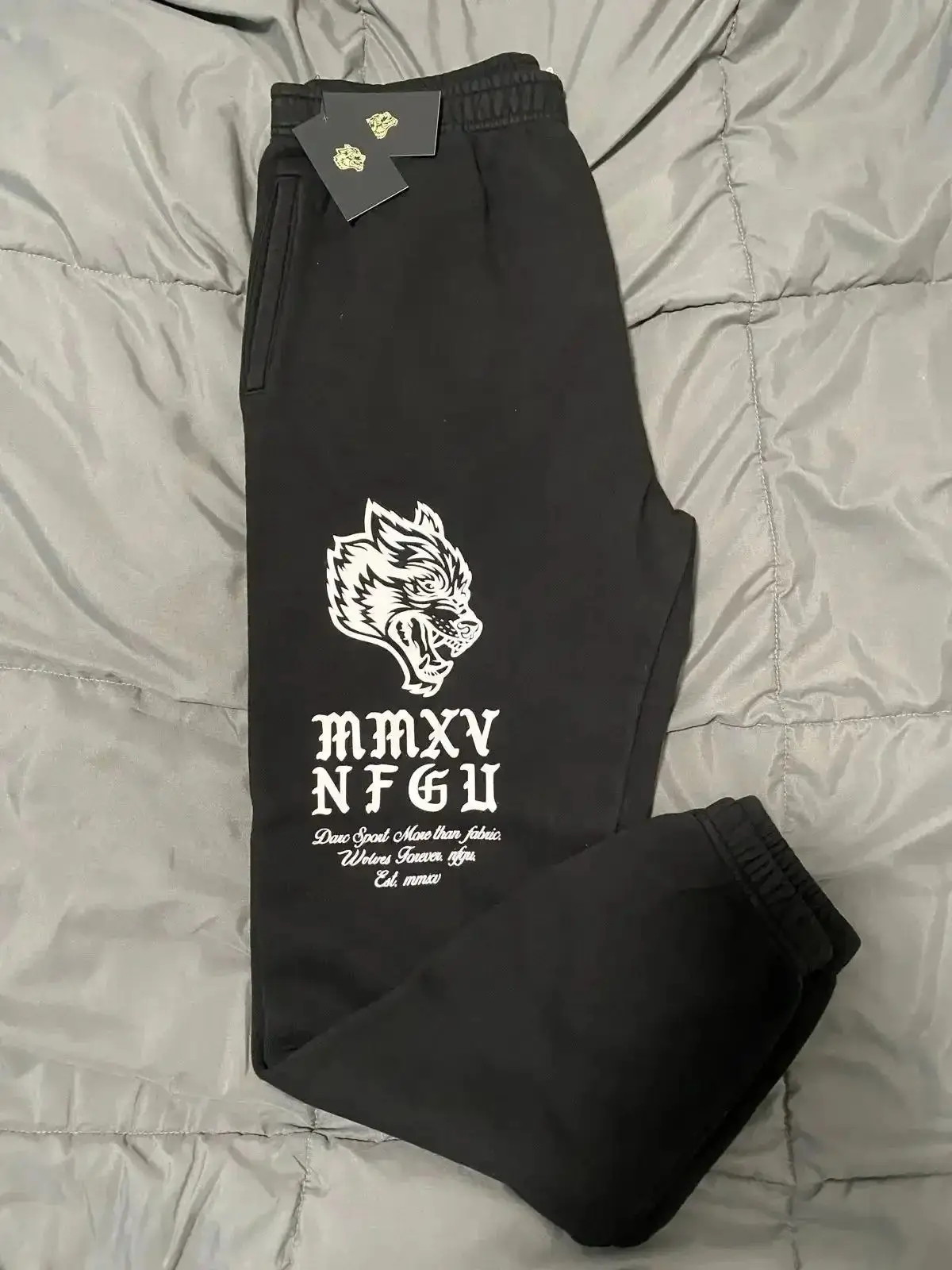 Casual sports pants Hip Hop DARC Wolves Joggers Street Pants Warm Oversize Pull Rope Baggy US