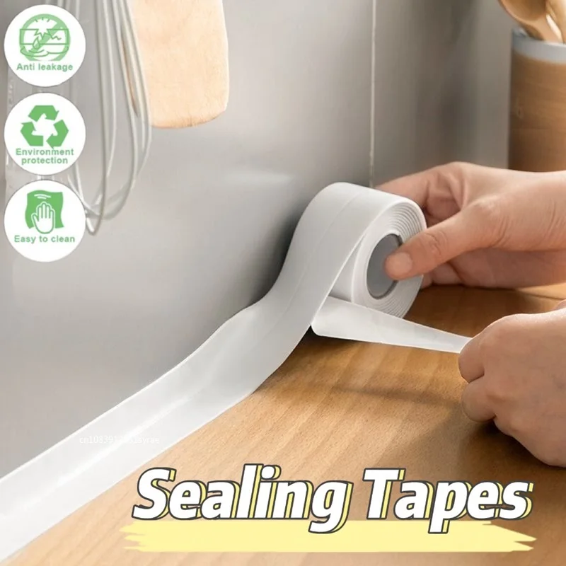 Sealing strip tape sealing tape sealing strip waterproof tape PVC sealing strip tape self adhesive waterproof mildew proof for kitchen sink wall corner bath toilet