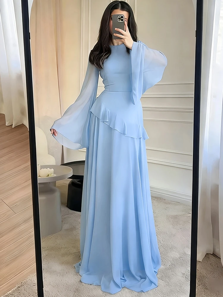 2026 Spring/Summer New Arrivals: Women's Chiffon Flare-Sleeve Maxi Dress—A Gentle and Elegant Evening Gown 1