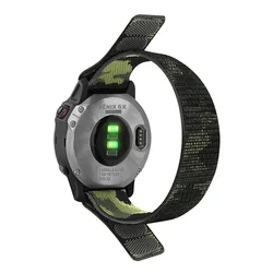 Premium Hook and Loop Nylon Strap - 22mm/26mm Adjustable Watchband - QuickFit 26mm (B - Color Green)