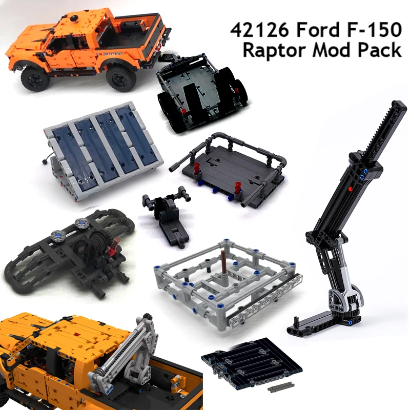 Misura Per Pickup F-150 Raptor 42126 Set Di Mattoni Car Moc Trailer Hitch Copertura Della Piattaforma Della Gru Blocchi Di Costruzione Modificati Gioc