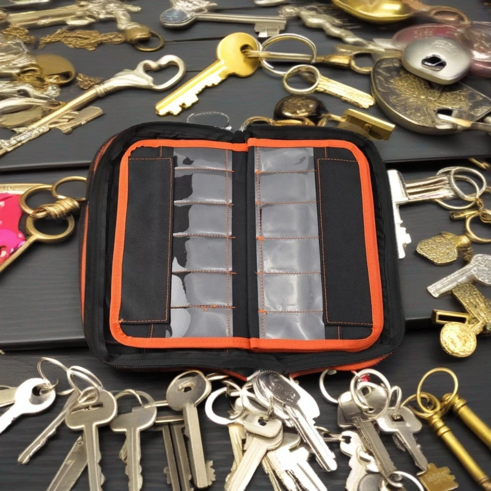 Lishi 2 in 1 Tool Bag Portable Storage Package for Lishi Tools and KD/VVDI Car Key Blade 50PCS locksmith tools locksmith extractor tools lock pick tools lock pick set lock repair tool pin disassembly tool multi purpose tool multipurpose tool tool pouch bag