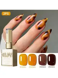 Dual - Color Nail Gel Set - Brown & Yellow, 2PCS 15ml (M101 - M103)
