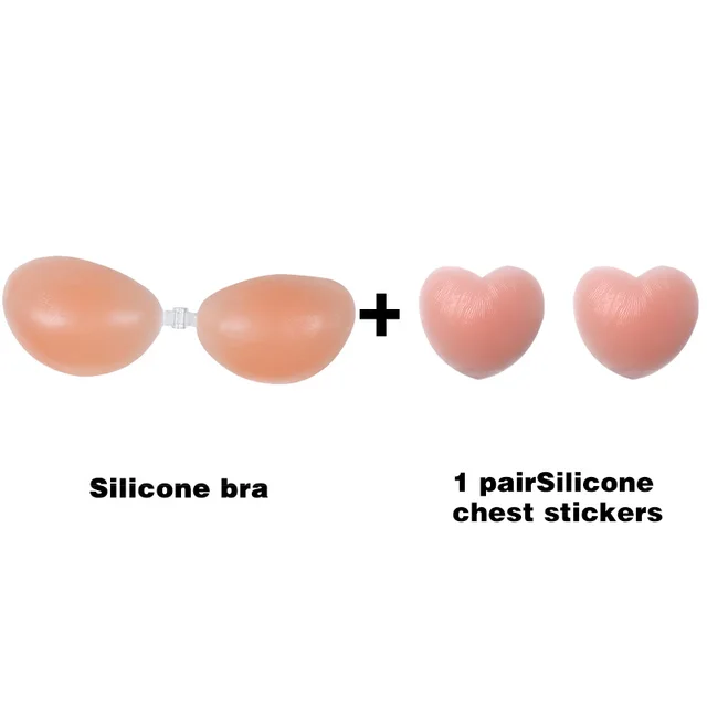 Lift up women's breasts with this strapless, invisible, and push-up silicone bra. This backless bra is designed to provide a sexy and natural look while also offering nipple cover.