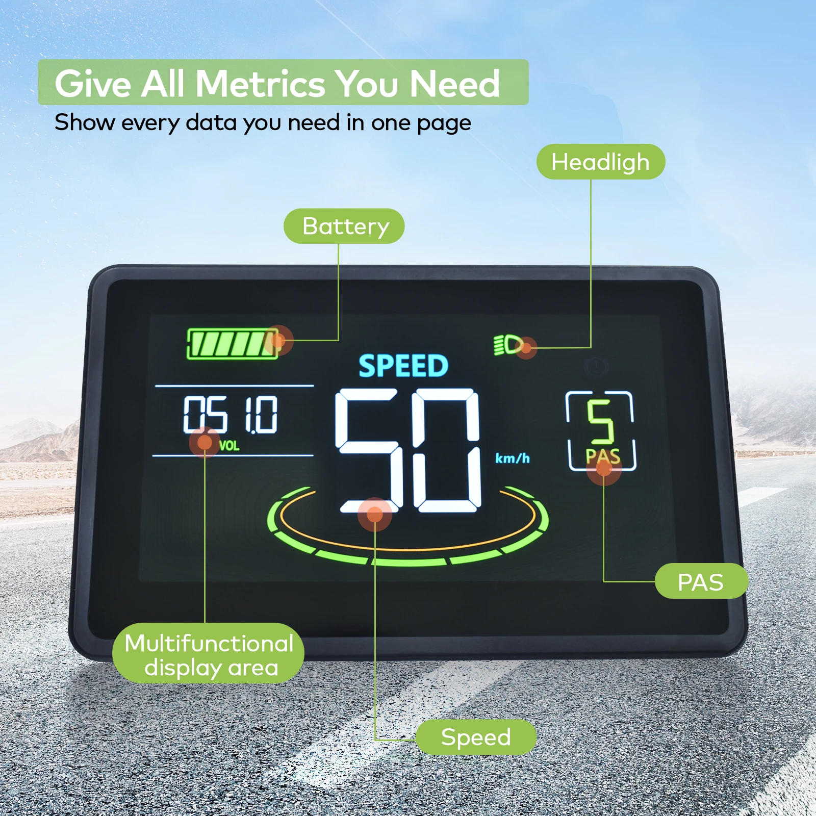 Ecrã do Computador de Bicicleta H6C no guiador