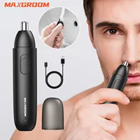 MAXGROOM Rechargeable Nose Hair Trimmer for Men 360 Rotating Dual-Blade Electric Shaver Eyebrows Nose Hair Trimmer Painless Safe 1
