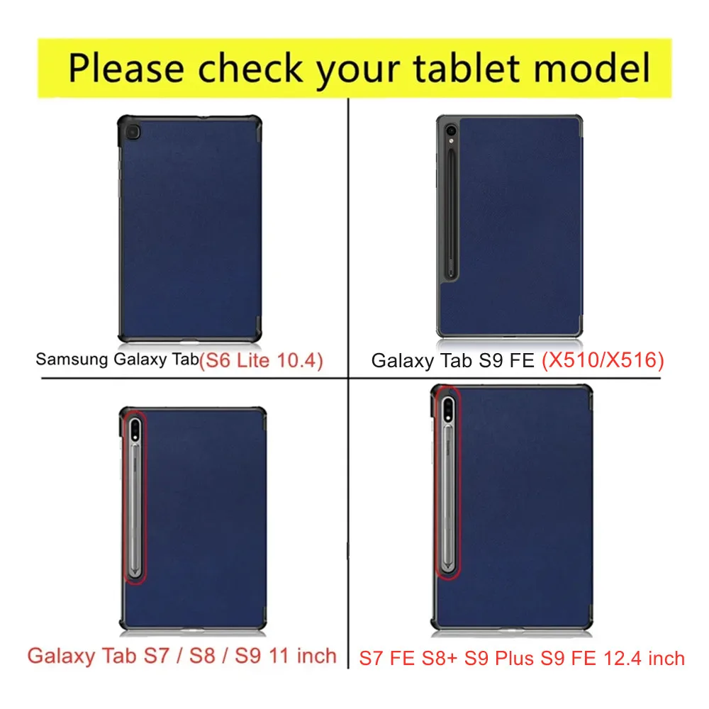 Magnetic Trifold Stand Cover for 12.4 Inch Galaxy Tablets