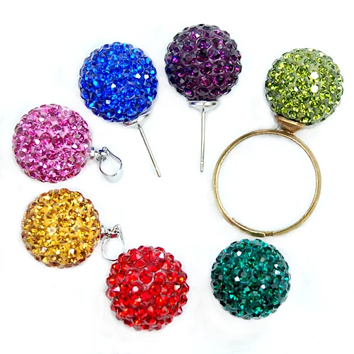 AAAAA+Quality 10mm Mixed Colors Rhinestones 1 holes Clay Beads For earrings stud pendant Jewelry Accessories DIY