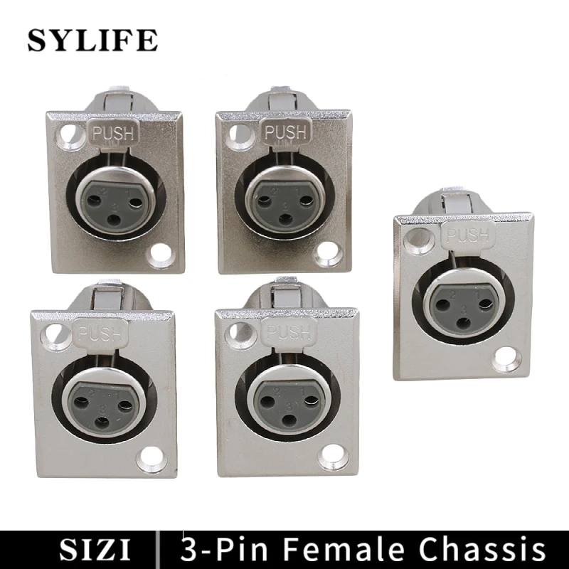Chassi Fêmea Macho Soquete do Chassi de Pinos Xlr Jack Montagem em Painel Conector Carcaça de Níquel Peças