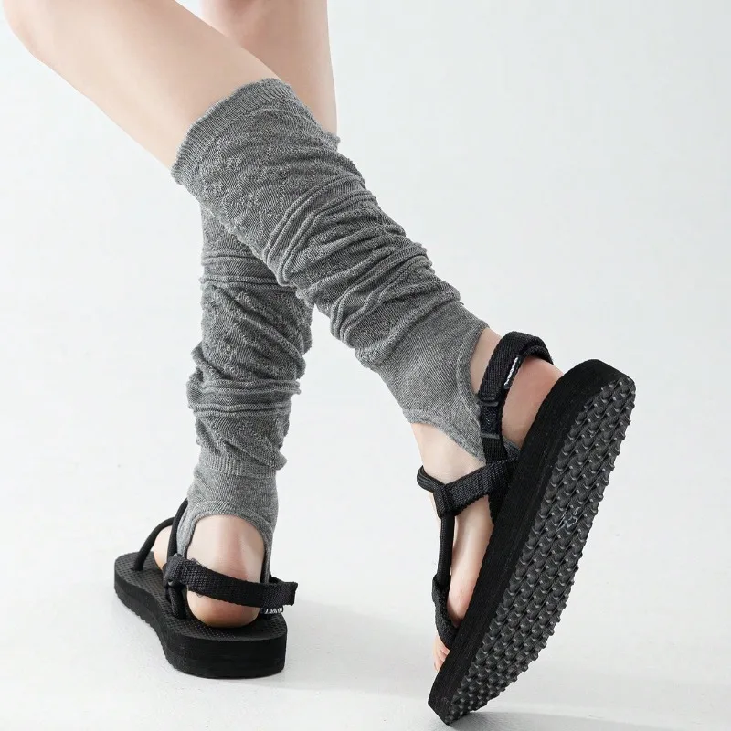 Damen-Mode-Beinwärmer aus Baumwolle, schlicht, dünn, für Frühling und Sommer, neue lange Socken für Damen, niedliche Socken mit Rüschenbesatz für Mädchen – Detail 5