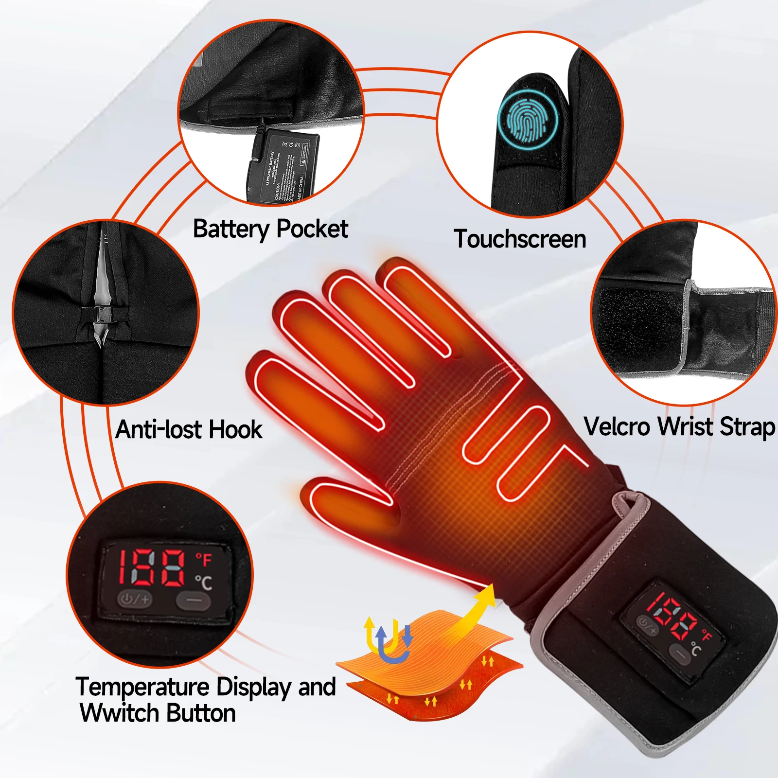 Rechargeable Heated Gloves for Winter Outdoor Activities with Touch Screen  Function Cycling Fishing Waterproof Men and Women
