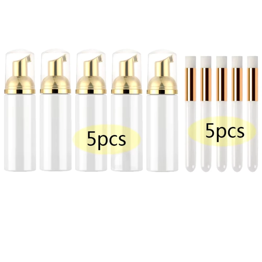 10pcs/set Grafting Eyelash Cleaning Kit 60ML Liquid Foam Empty Pump Bottle Eyelash Cleaning Brush Skin Care Tools eyelash cleansing bottle