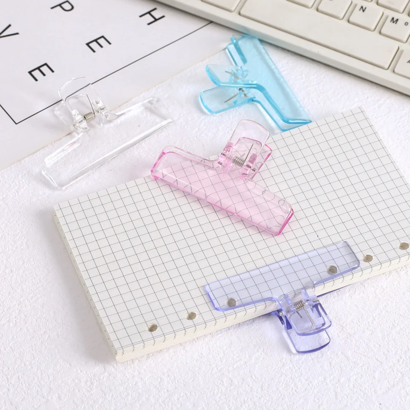 Ins Transparent Binder Clips Kawaii Paperclips File Documents Tickets Clips Bookmarks Index Page Holder Office Binding Supplies binder clips paper clips book clips mini bookmark