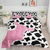 Cow Print Duvet Cover Twin Size, 3 Pieces Cow Bedding Set with 2 Pillowcases, Black and White Comforter Cover Bedroom Decor 2
