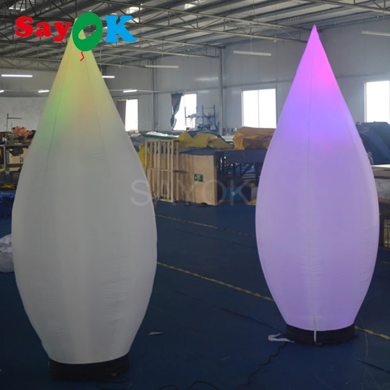 

SAYOK Inflatable Cone Water Droplets Decoration with Lights Inflatable Cone for Advertising Party Wedding Exhibition Decor