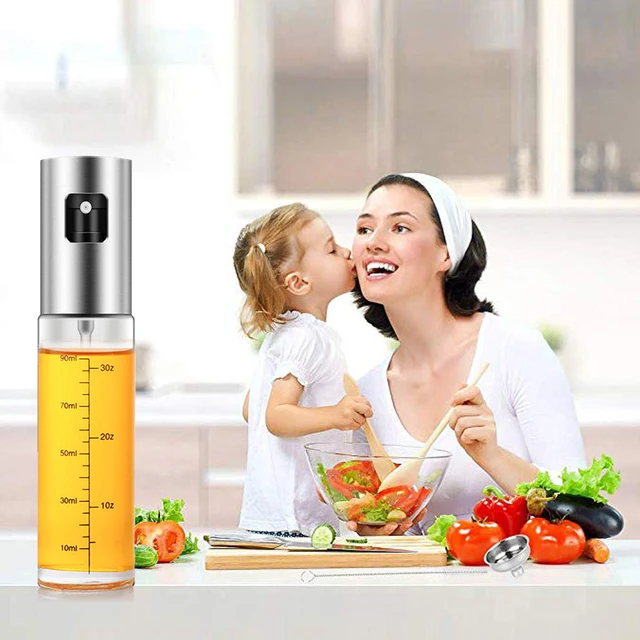 Cucina Push Type Spray BBQ Cooking Kitchen Baking olio d'oliva spruzzatore  olio Spray bottiglia vuota insalata aceto bottiglia Dispenser di olio -  AliExpress