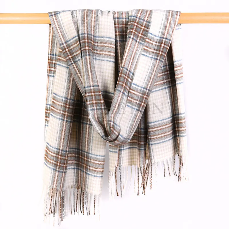 

Women Luxury Plaid Scarf Winter Warm Imitation Cashmere Ladies Long Bandana Pashmina Foulard Tassel Shawl Fashion Wraps Design