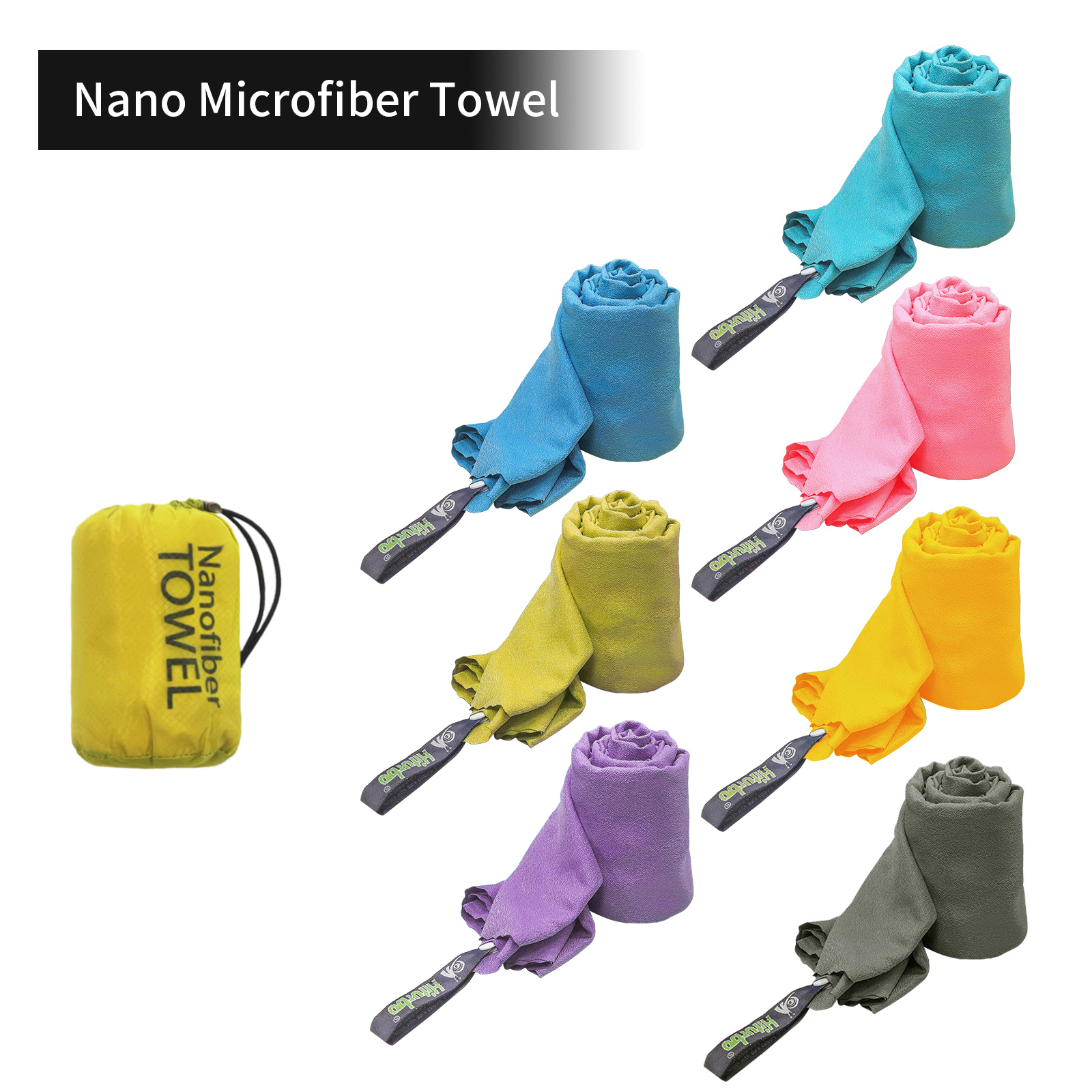 Hiturb Outdoor Travel Round Cloth Bag Packaging Quick Drying Towel Absorbent Quick Drying Lightweight Portable Beach Running