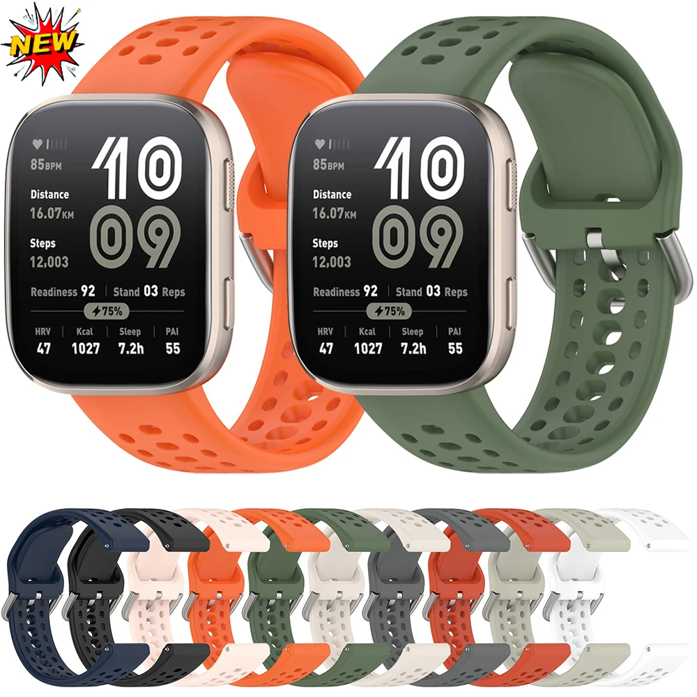 Silicone Breathable Wristband for Smartwatches - Replaceable Accessory Strap