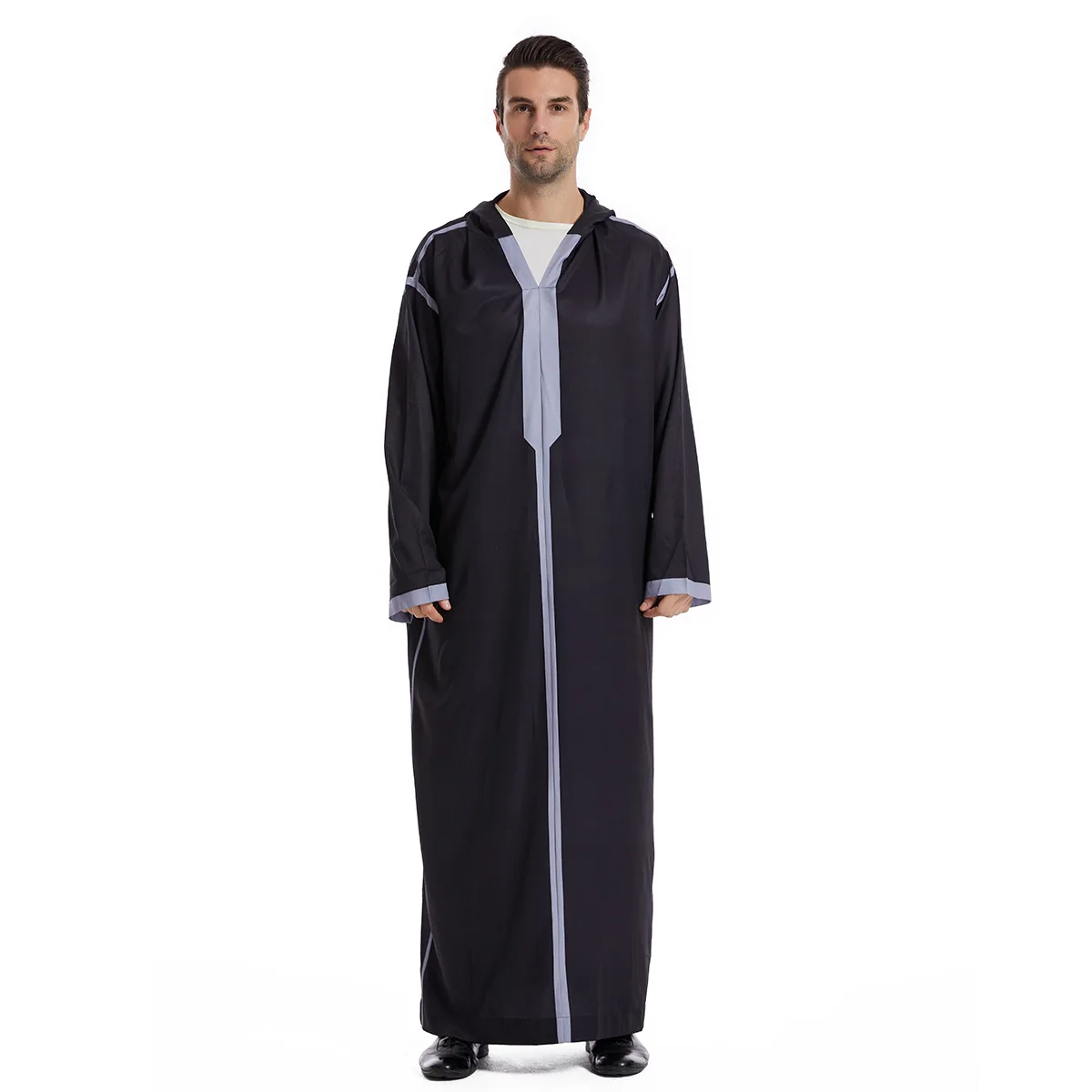 Muslim Jubba Thobe Clothes Men Hoodie Ramadan Robe Kaftan Abaya Dubai Turkey Islamic Clothing Male Casual Loose Robe