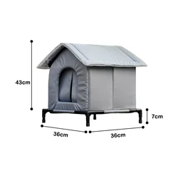 Outdoor Insulated Waterproof Cat Shelter with Moisture - Proof Base (Style 4)
