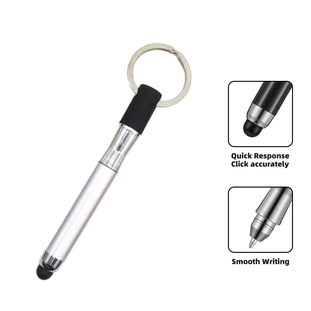 Compact 2-in-1 Stylus Pen with Key Ring and Soft Touch Tip