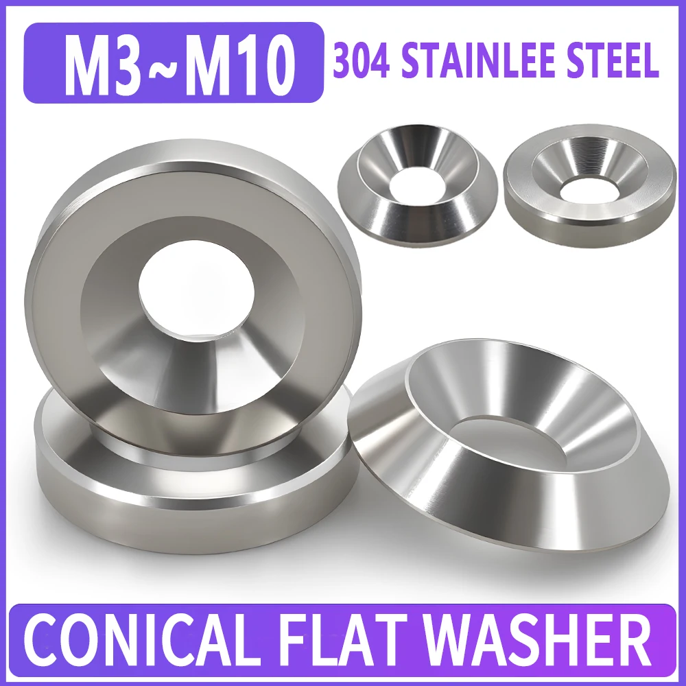 Guarnizione Fisheye Conica In Acciaio Inossidabile 304, Guarnizione Conica Concava-convessa A Vite Svasata, Guarnizione Decorativa Solida M3M4M5M6M8M10-M8x20x5 (2 Pezzi) Cono, Cono - Foto 6