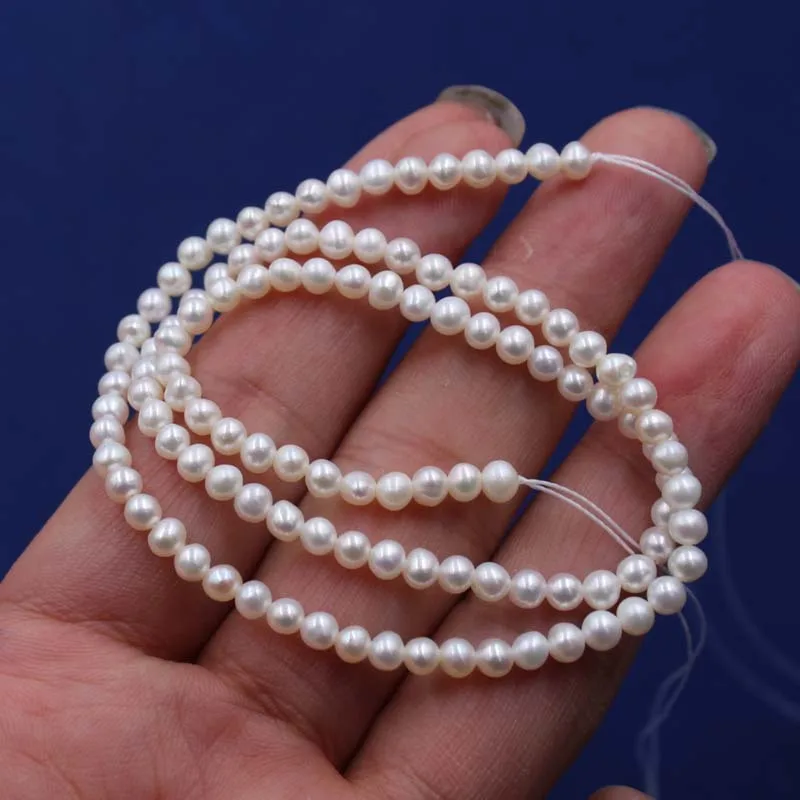 Natural Freshwater Pearl Beads Natural 4-5mm White Color Baroque Freshwater Pearl Hole 0.8mm for Jewelry Making Diy Jewelry