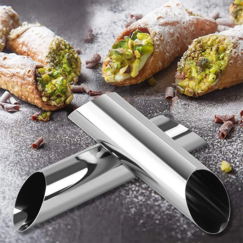 5Pcs Kitchen Stainless Steel Baking Cones Horn Pastry Roll Cake Mold