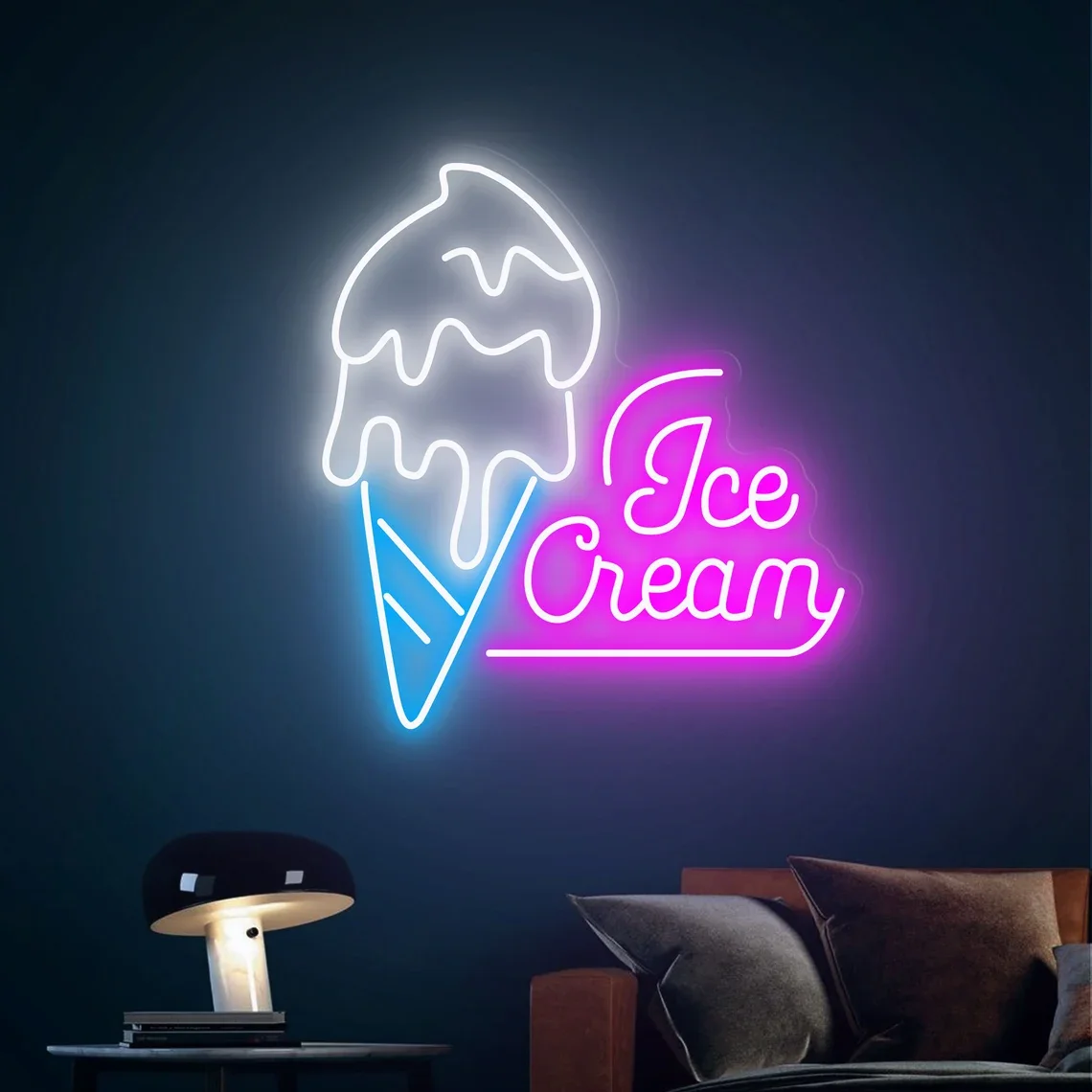 Ice Cream ネオンサイン デザート 壁掛け 店舗装飾 室内装飾 おしゃれ Ice Cream ネオンサイン デザート 壁掛け 店舗装飾 室内装飾