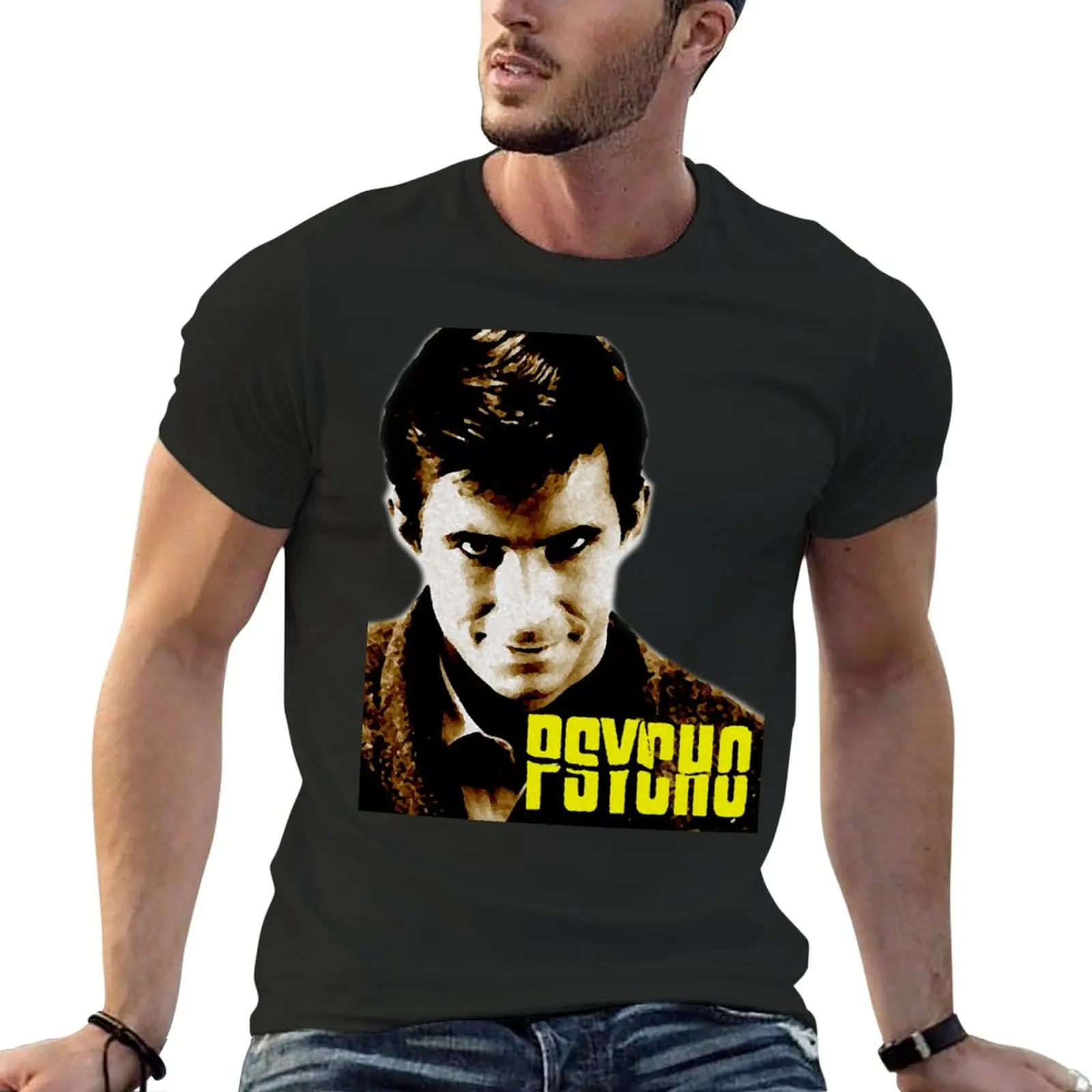 

New Psycho- Norman Bates T-Shirt Short sleeve tee black t shirts Short t-shirt graphic t shirts Men's clothing