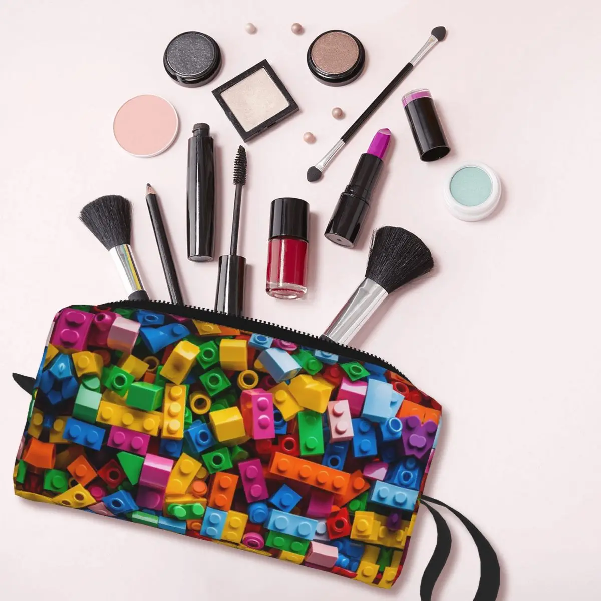 Lego Texture Makeup Bag Cosmetic Organizer Storage Dopp Kit Toiletry Cosmetic Bag for Women Beauty Travel Pencil Case 4