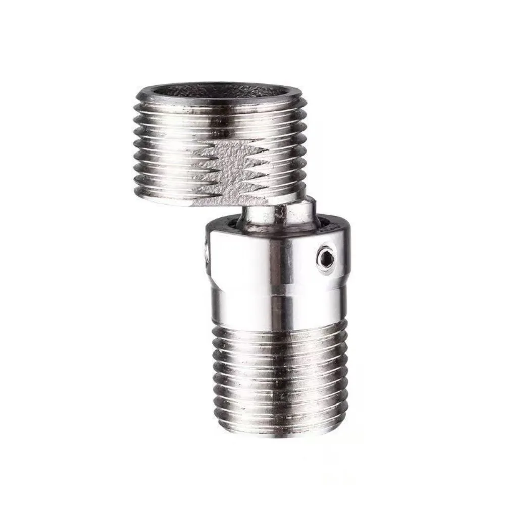 Stainless Steel Angled Curved Foot 360° Rotatable Angle Adjustment Shower Faucet Adapter Wall Mounted Connecting Accessories