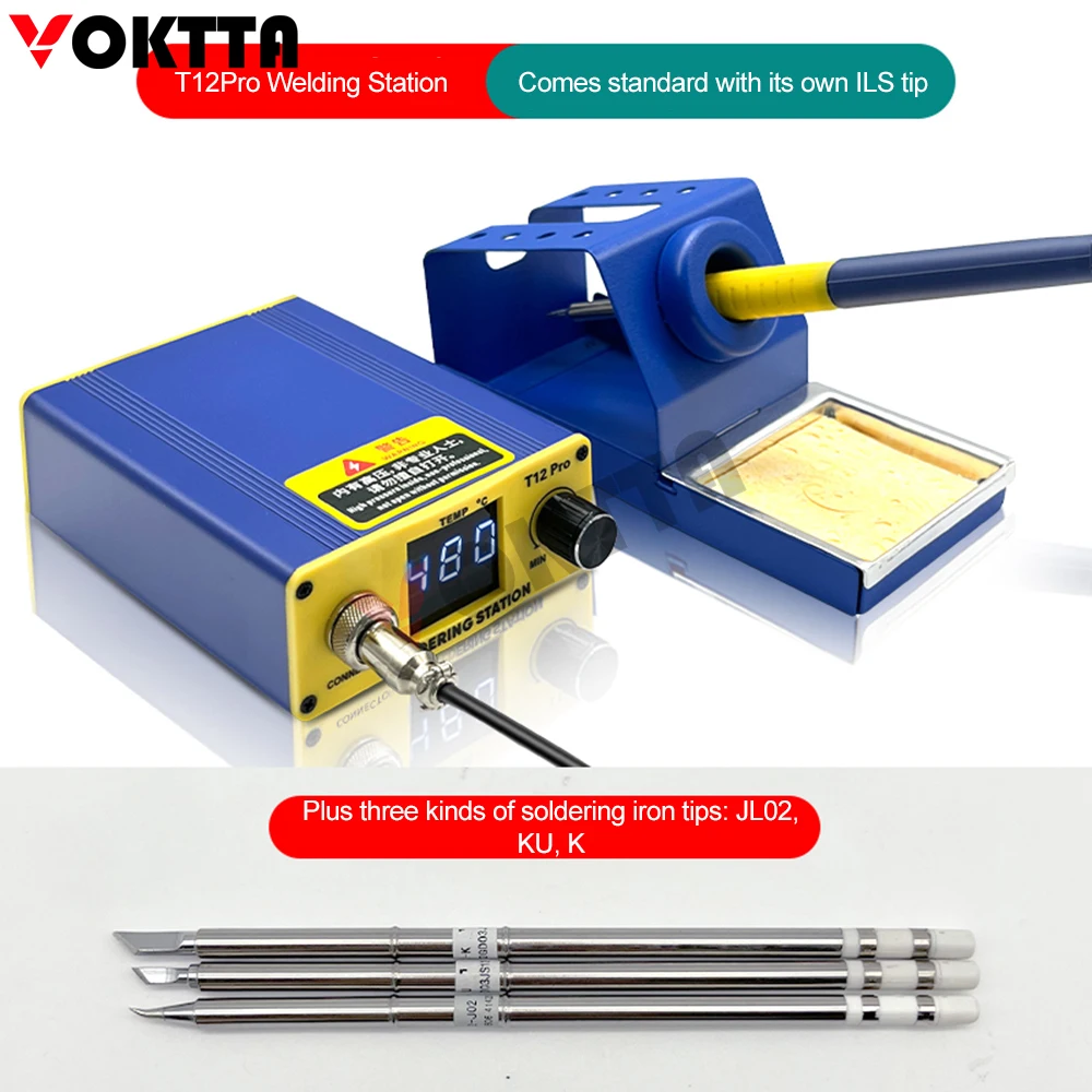 

Adjustable Temperature T12 OLED Digital Soldering Station with T12 Soldering Iron Tip for RC Toy Electronics Repair