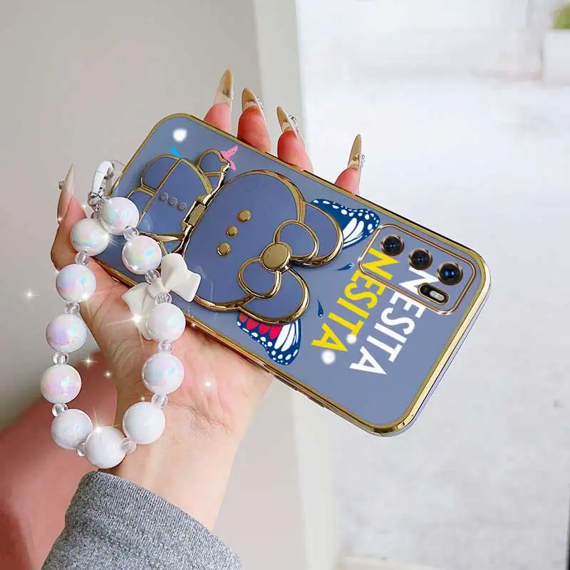 Dancing Butterfly Phone Accessory Set: Case, Lanyard & Rabbit Stand