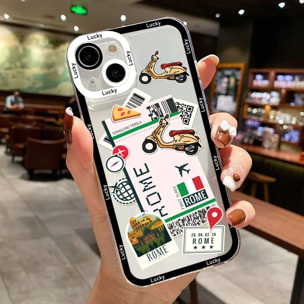 thumbnail image 1 of Funda de teléfono transparente World City Travel Tokio Nueva York Londres para iPhone 15 14 13 12 Mini 11 Pro Max X XR XS 7 8 Funda de silicona suave, 1 of 5