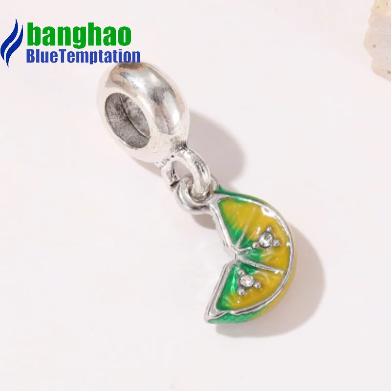 Wholesale DIY Fashion lemon Charm for making accessories for jewelry alloy pendants bracelets beads MDF118