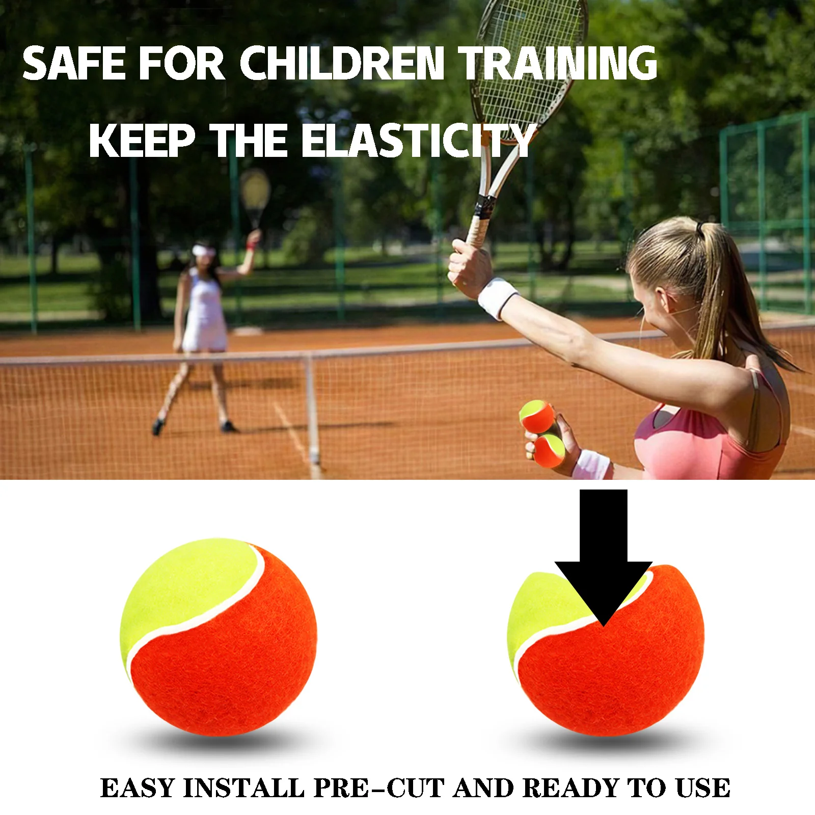 Tennis Balls for Kids 6pcs Soft Elastic Low Compression Pressureless Training Ball with Carry Bag for Youth Beginner Practice