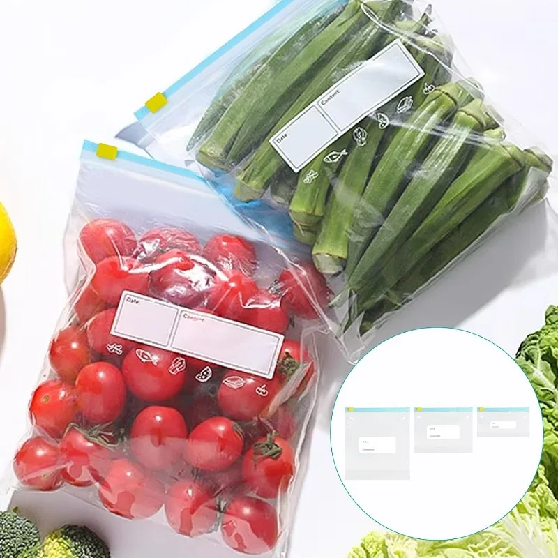 Clear Reusable Zip Seal Bags for Food Storage and Freshness