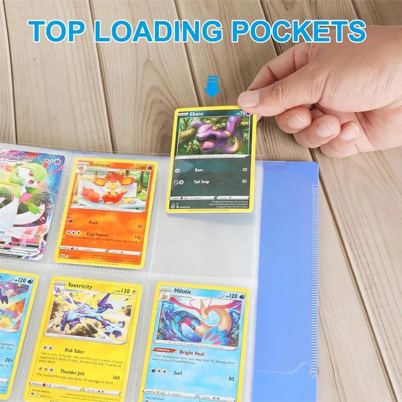 Card Album 9 Pocket Single Side Trading Card Holder Sleeves Clear Plastic Game Protectors Pokemon Baseball Cards 50 Pages