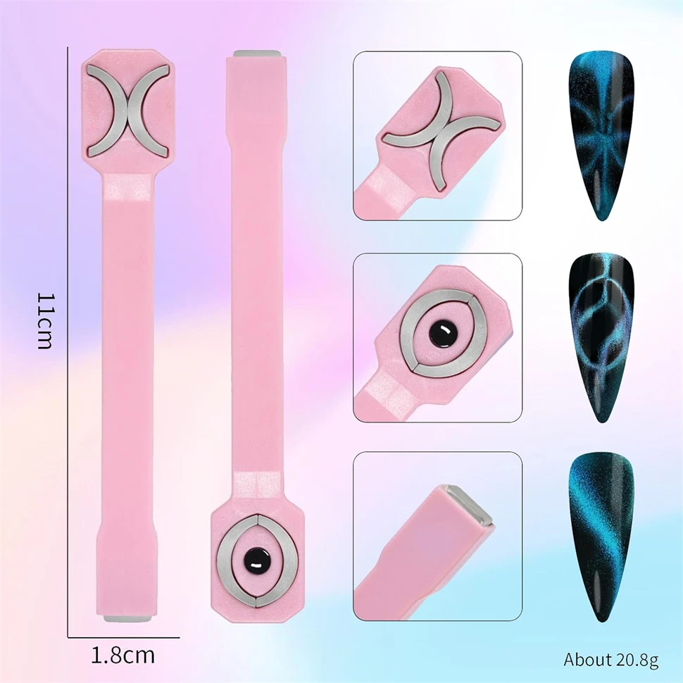 Strong Cat Eye Magnet for Nails Gel Polish 3 in 1 Cateye Magnetic Tool for Nail Art Cat Eye Nail Tool Magnetic Nail Art Tools Magnetic Nail Tools